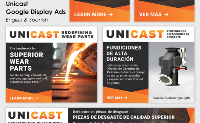 Multilingual Google display ads for Unicast.
